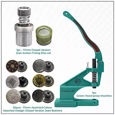 Buy Jeans Button Installation Press Machine And Die Set Tool For Denim Jacket Jeans • 69.95£