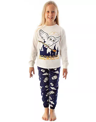 Buy Harry Potter Pyjamas Girls Hedwig Long Sleeve T-Shirt & Fleece Trousers PJ Set • 16.99£