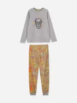 Buy Primark Skull And Paint Splatter Velour Pyjama Set 11-12Yrs • 8.50£