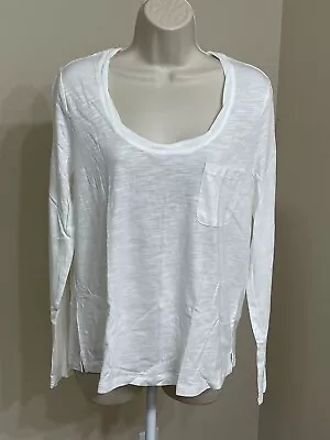 Buy Social Standard By Sanctuary Women's White Scoop Neck Long Sleeve T-Shirt XXL • 11.33£