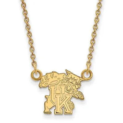 Buy 14k Yellow Gold University Of Kentucky Wildcats Mascot Charm Pendant Necklace • 500.13£