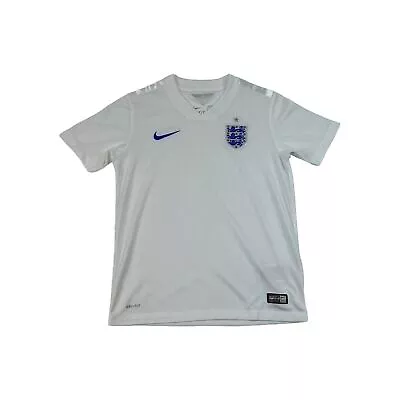 Buy Nike England Boys Football Soccer 2014 Home Jersey Top White MB Medium Boys • 9.99£