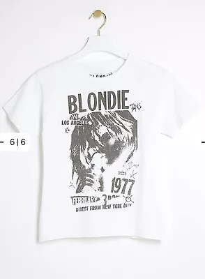 Buy Official River Island Ladies Blondie 1977 Grey T Shirt Size 8 Small BNWT RRP £28 • 14.99£
