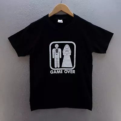 Buy Game Over T Shirt Medium Black Graphic Print Wedding Marriage Fun Novelty Mens • 8.09£
