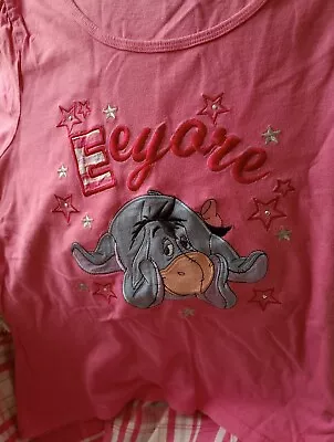 Buy NEW Wonderful Eeyore Disney Pyjamas Set Ladies / Girls XS 8-10 Top 100,% Cotton, • 5.99£