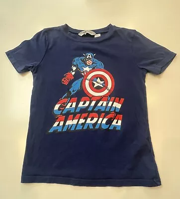 Buy H&M Marvel Captain America Tshirt Age Age 7-8 VGUC • 1£