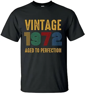 Buy Vintage 1972 Aged Of Perfection T-Shirt 50th Birthday Born In 1972 Funny Tee Top • 11.99£