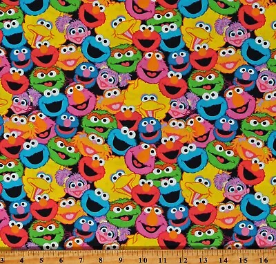 Buy Cotton Sesame Street Characters Head Toss Kids Fabric Print By The Yard D188.25 • 15.07£