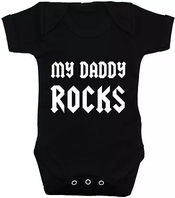 Buy My Daddy Rocks Babygrow Bodysuit Vest Romper T-Shirt Newborn-24m Gift Boy Girl • 9.49£