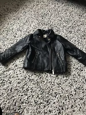 Buy RIVER ISLAND: Black Faux Leather Girl’s Jacket Size 18-24 Months • 10£