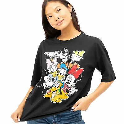 Buy Disney Ladies T-shirt Micky Mouse & Friends Hug Oversized Black S -XL Official • 10.49£