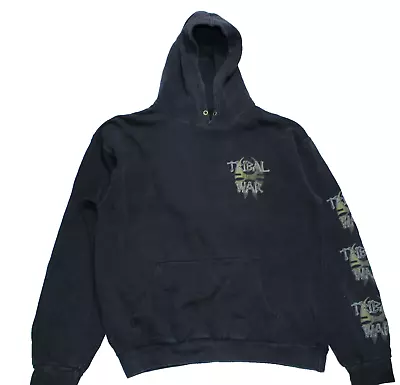 Buy SOULFLY TRIBAL WAR Hoodie Pullover Medium Fits Small Black Graphic 90s USA Skull • 59.99£