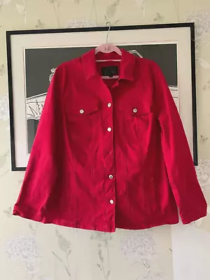 Buy Red Denim Jacket With Stretch From BONPRIX SELECTION - Size UK 24 • 15.87£