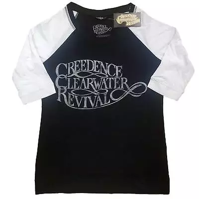 Buy Creedence Clearwater Revival Vintage Logo 2 Tone Womens Raglan Shirt OFFICIAL • 13.79£
