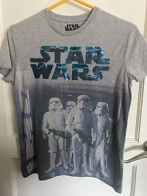 Buy M&S Star Wars Stormtrooper Sequin T Shirt Size 12-13 Years *Immaculate  • 1.10£
