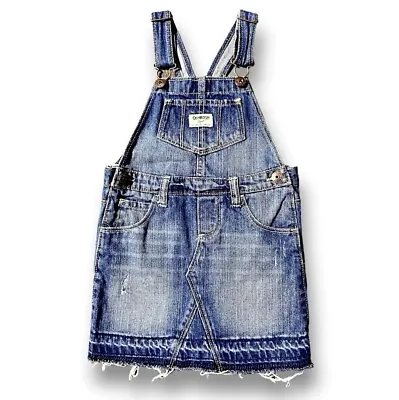 Buy Oshkosh Toddler Girls Size 4 Overalls Distressed Jumper Jean Denim Dress • 20.10£