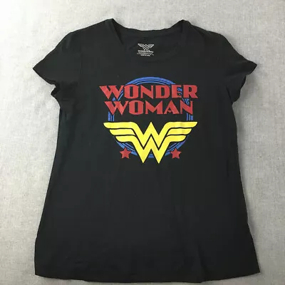 Buy Wonder Woman T-Shirt Size 10 Black Short Sleeve DC Comics Superhero Top • 12.62£