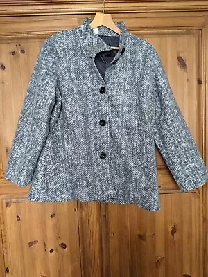 Buy Anne De Lancay Size M Grey Mix Herringbone/Chevron Style Fleece Jacket • 0.99£