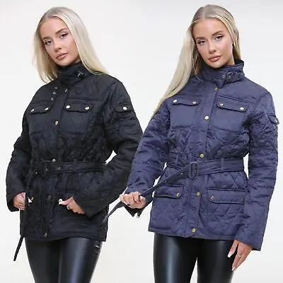 Buy Womens Jacket Ladies Slim Fit Quilted Padded Fleece Lined Zip Up Winter Coat • 17.99£