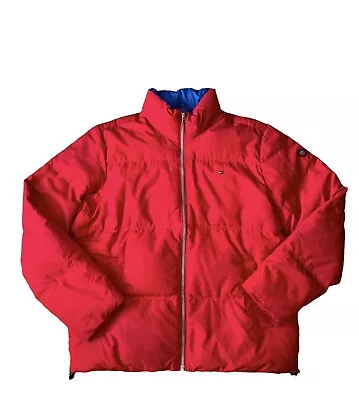 Buy Tommy Hilfiger ‘Tommy Jeans’ Red Puffer Feather & Down Jacket Mens Size Medium M • 25£