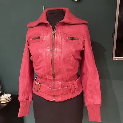 Buy New Look Leather Jacket Size 12 Ladies Biker Jacket REAL LEATHER • 50£