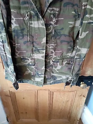 Buy Topshop Camouflage Jacket Shacket Green Camo Size Uk 8 • 5£