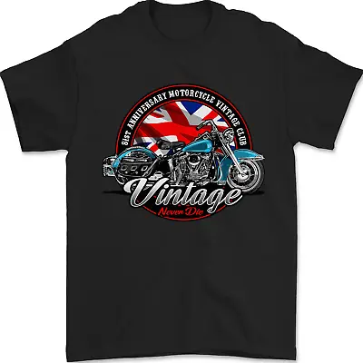 Buy British Motorcycle Union Jack Flag Biker Chopper Mens T-Shirt 100% Cotton • 7.99£