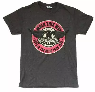 Buy Officially Licensed Aerosmith Toys In The Attic Tour 1975 Mens Charcoal T Shirt • 16.50£