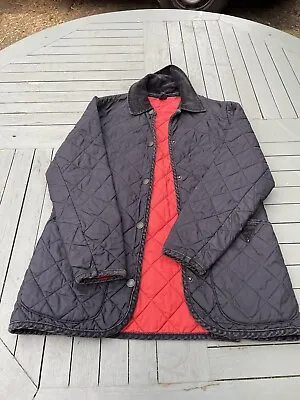 Buy John Partridge Quilted Jacket Navy Size S Corduroy Trimming • 10£