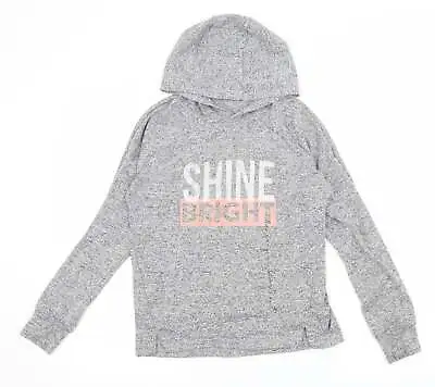 Buy TU Girls Grey Polyester Pullover Hoodie Size 12 Years Pullover - Shine Bright • 3£