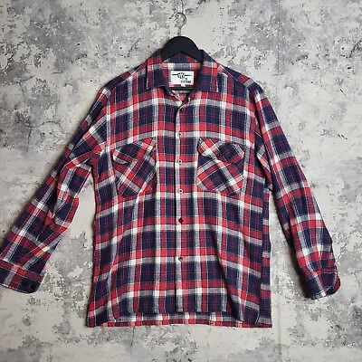 Buy Mens TB Clothing Shirt Flannel Check Large Red Warm Lumberjack Button Pocket • 16.95£