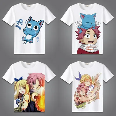 Buy Anime Fairy Tail Happy Cosplay Women Men Printed T-Shirt Tops Short Sleeve Tee • 20.62£