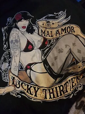 Buy Men's/Ladies Lucky 13 Original Mal Amor Unusual Long Sleeve T-Shirt USA  Size S • 18.99£