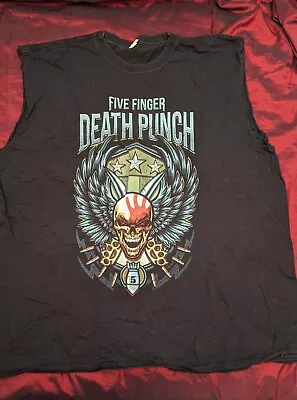 Buy Five Finger Death Punch T-shirt, 2017 Tour, Sleeveless 2XL • 3£