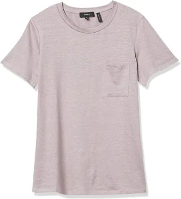 Buy Theory Women's Lavender Easy Pocket Tee Shirt Flex Linen NWT 130 Sz S • 27.19£