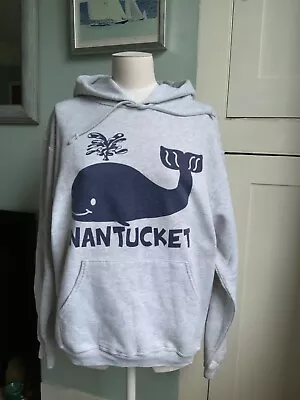 Buy Teens Pale Grey Hoodie, Blue Image Of Whale, Front Pocket, 50/50 Cotton/polyeste • 9£