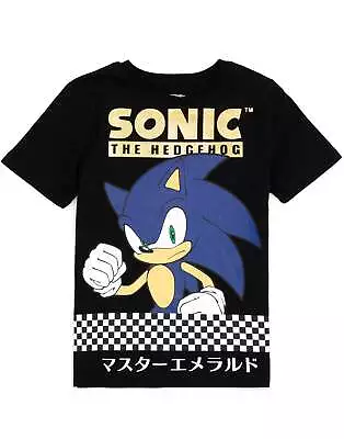 Buy Sonic The Hedgehog Black Short Sleeved T-Shirt (Boys) • 10.99£