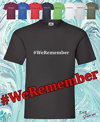 Buy We Remember Memory Day Printed  Remembrance Day Unisex Adult T-shirt Top • 9.95£