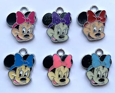 Buy Disney Minnie Mouse Charms Pendants Enamel Metal Jewellery Making Various Colour • 1.75£