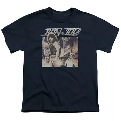 Buy Bon Jovi Runaway Jon Kids Youth T Shirt Licensed Music Merch Rock Tee Navy • 14£