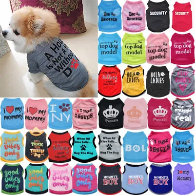 Buy Small Dog T-Shirt Vest Pet Puppy Cat Summer Clothes Coat Top Outfit Costume UK • 4.26£