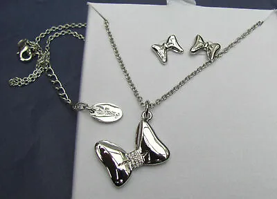 Buy Minnie Mouse Silver Plated Bow Necklace In Presentation Box  • 13.99£