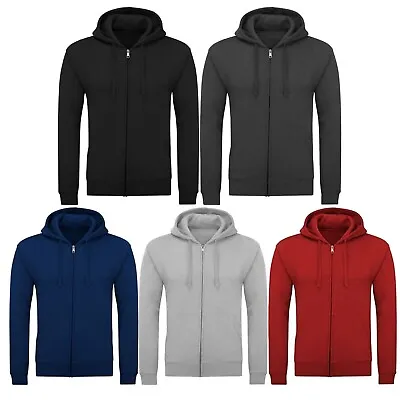 Buy New Mens Plain Fleece Zip Up Top Zipper Hoody Sweatshirt Jacket Jumper Hoodie  • 8.90£