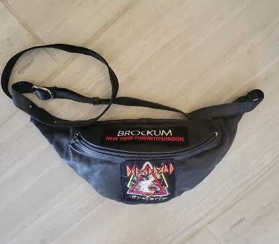 Buy Def Leppard Brockum Concert Merch Promo Bag Hysteria LEATHER Fanny Pack RARE '88 • 27.98£