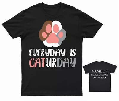 Buy Everyday Is Caturday Cat Saturday T-shirt Personalised Gift Customised Name • 13.95£