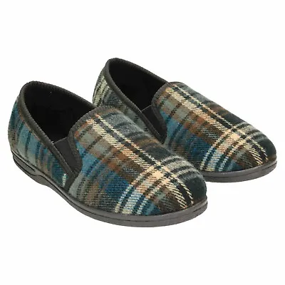 Buy Mens Slippers Gents Moccasin Slip On Twin Gusset Full Slippers House Shoes • 9.99£