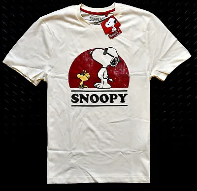 Buy Snoopy T Shirt Mens Primark 100% Cotton Peanuts Cream UK Size M To XXXL • 19.99£