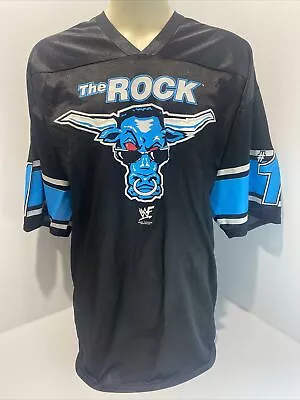Buy WWF Vintage The Rock #1 Electrifying ￼RARE Jersey Black Blue Size 2XL￼ WWE • 112.64£