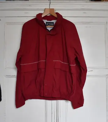 Buy Lands End Men's Jacket Size Medium Regular Red Lightweight With Hood (P) • 5£