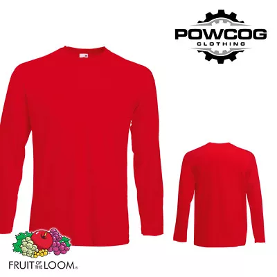 Buy Fruit Of The Loom Mens Long Sleeve T Shirt Plain Cotton Crewneck Tee Top 61038 • 7.95£